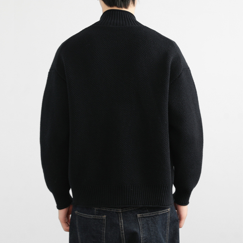 Waffle Zippered Sweater