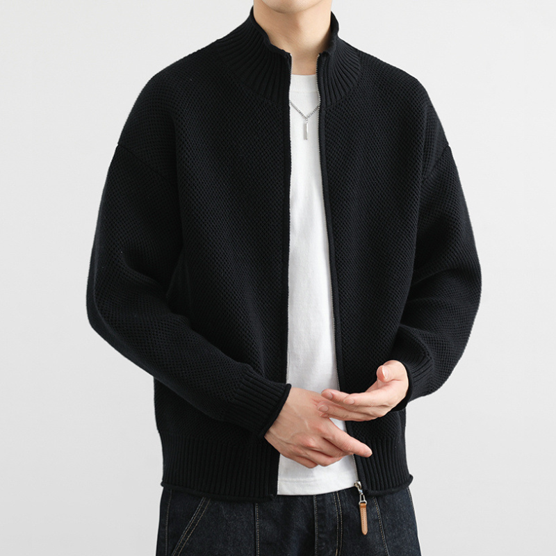 Waffle Zippered Sweater