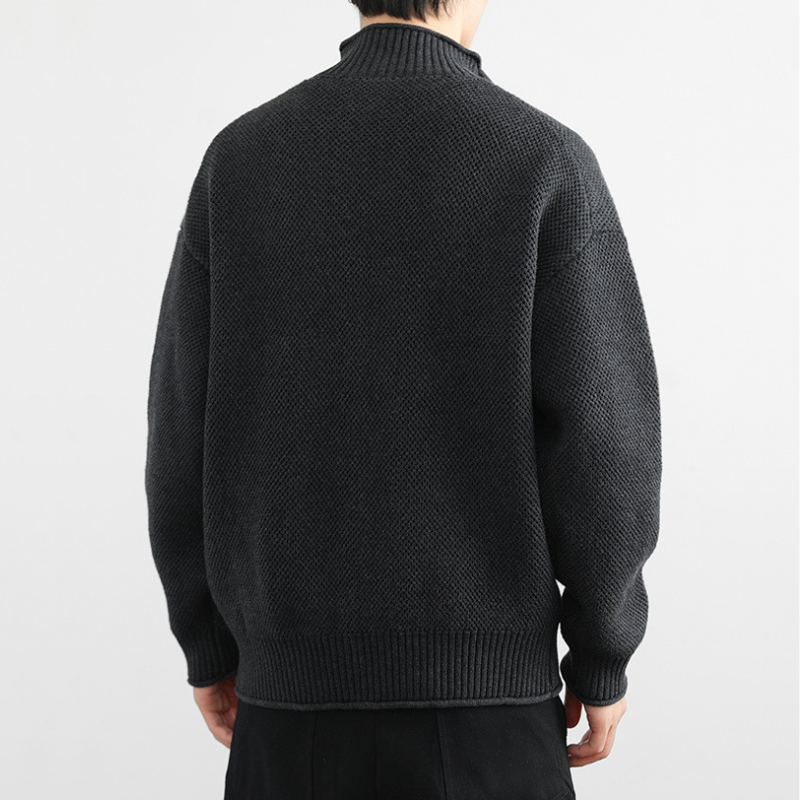 Waffle Zippered Sweater