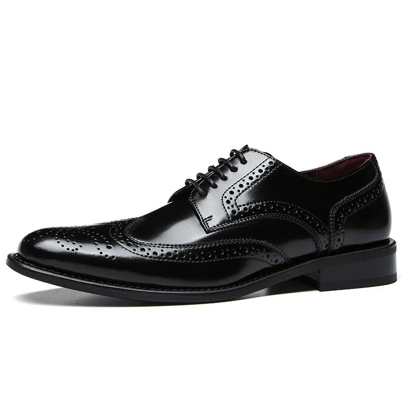 Baroque Perforated Leather Oxfords