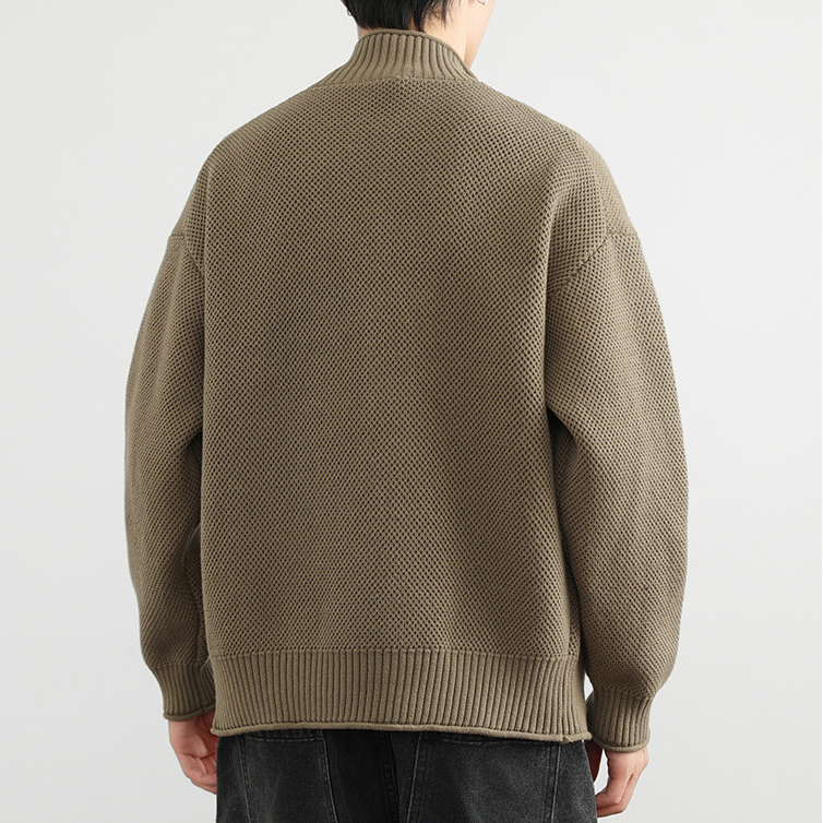 Waffle Zippered Sweater