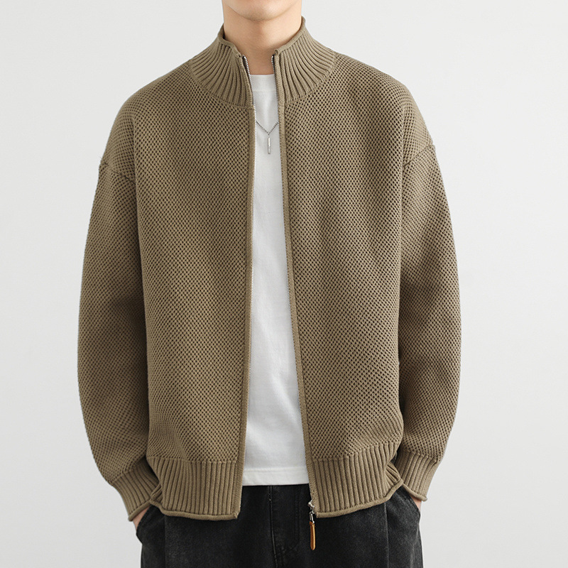 Waffle Zippered Sweater