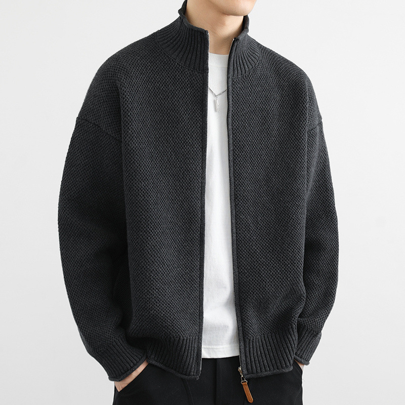 Waffle Zippered Sweater