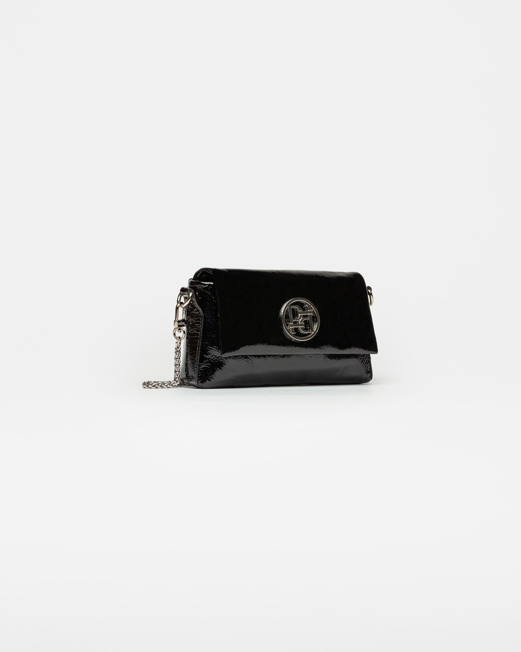 MINI BAG BIA EN CUERO CHAROL ARRUGADO