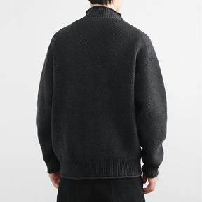 Waffle Zippered Sweater