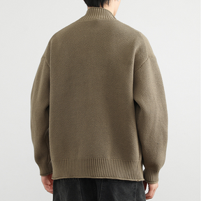 Waffle Zippered Sweater