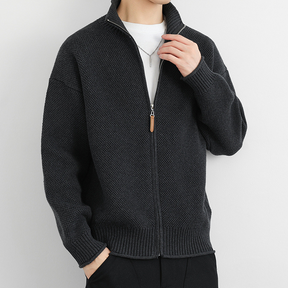 Waffle Zippered Sweater