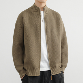 Waffle Zippered Sweater