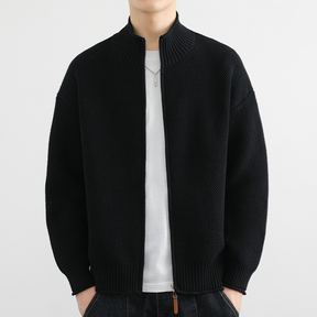Waffle Zippered Sweater