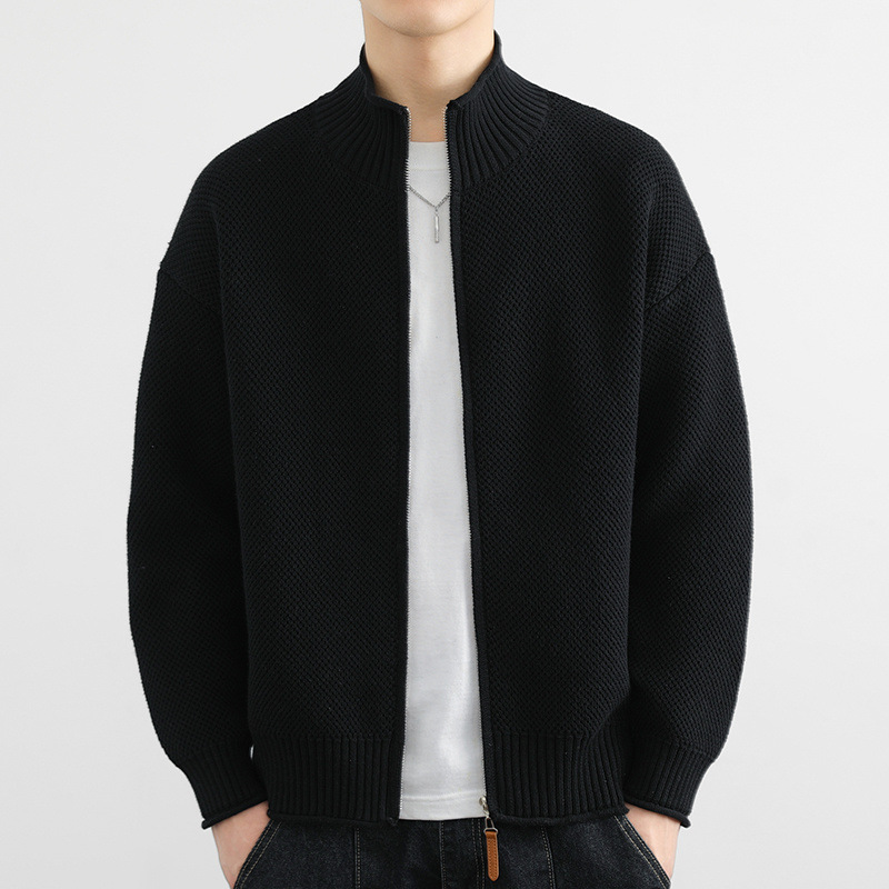 Waffle Zippered Sweater