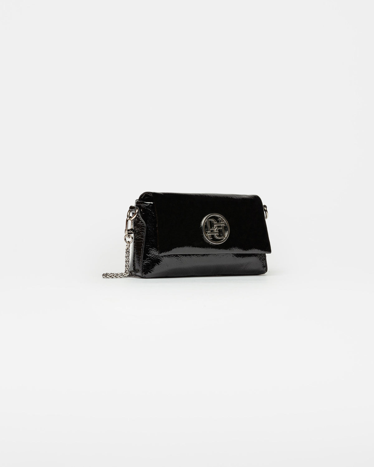 MINI BAG BIA EN CUERO CHAROL ARRUGADO
