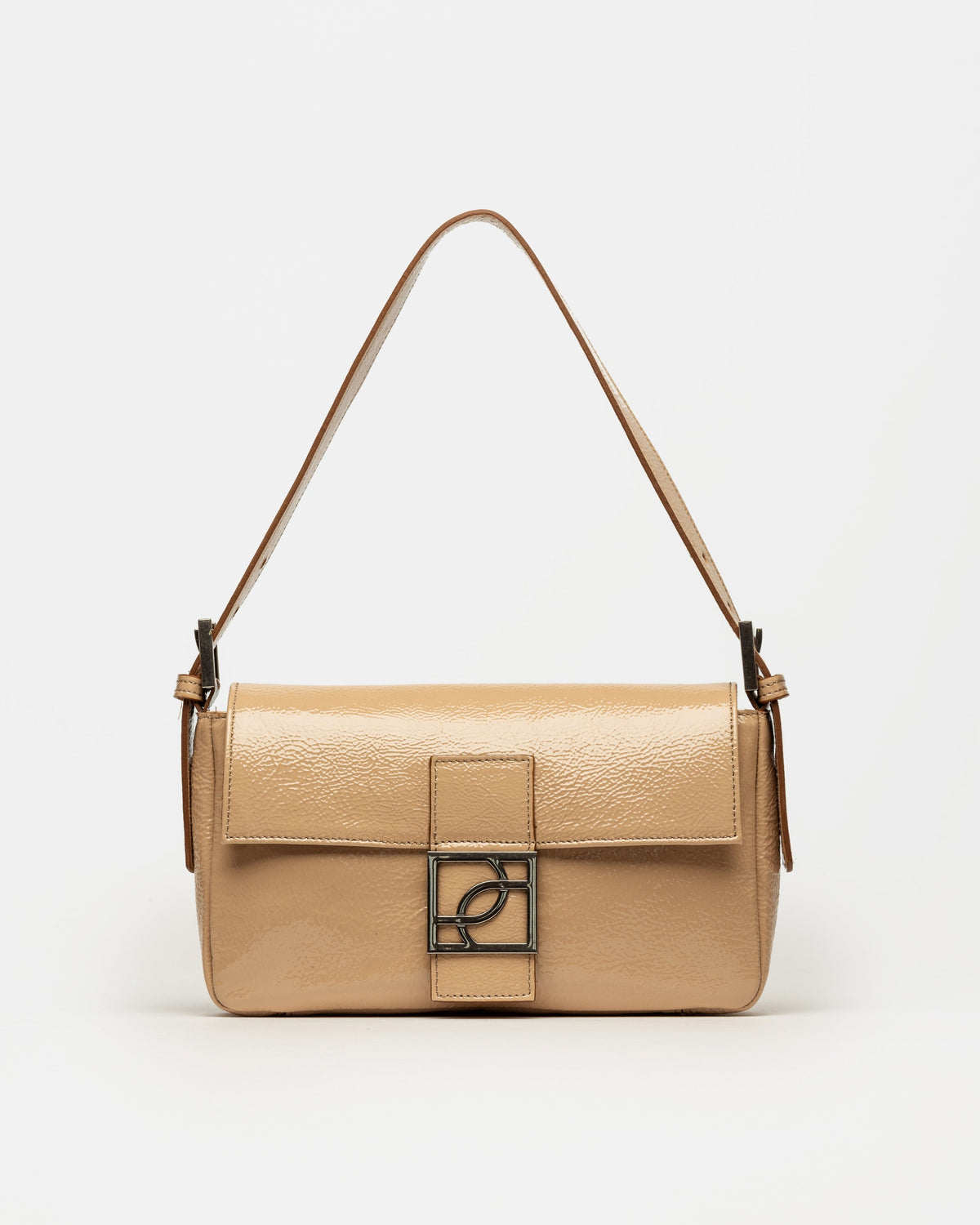 CARTERA AL HOMBRO NATURE EN CUERO CHAROL