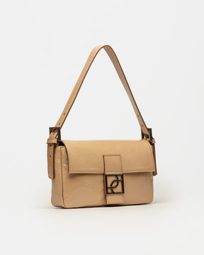 CARTERA AL HOMBRO NATURE EN CUERO CHAROL