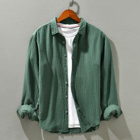 Aegean Crinkle Cotton Shirt