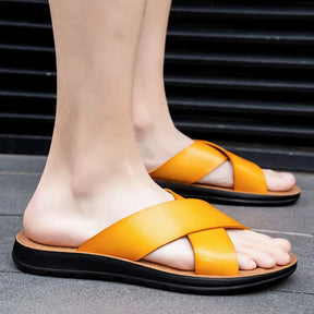Villano Leather Slide Sandals
