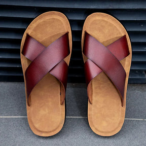 Villano Leather Slide Sandals