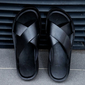 Villano Leather Slide Sandals