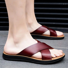 Villano Leather Slide Sandals